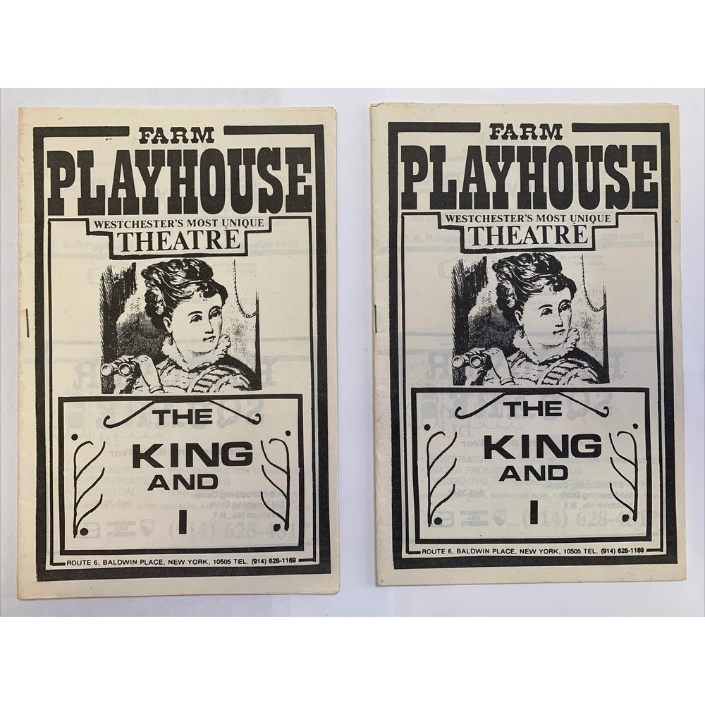 Lot Of Two 'The King And I' Westchester Farm Playhouse Theatre Program Guides
